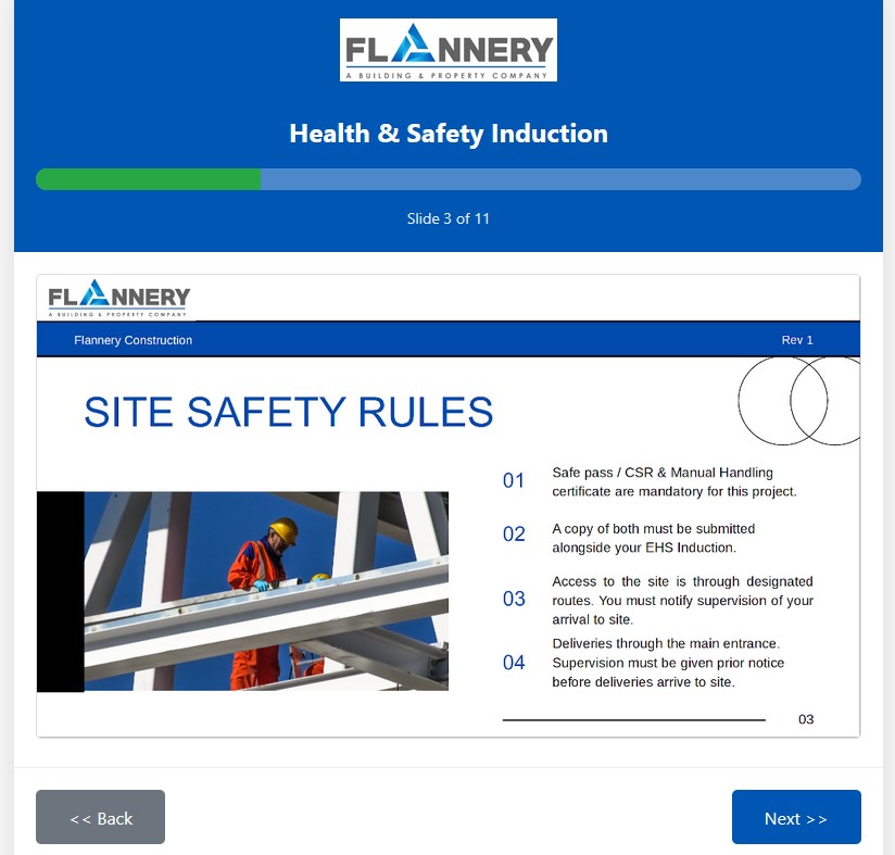 Flannery Construction - Site Induction Form