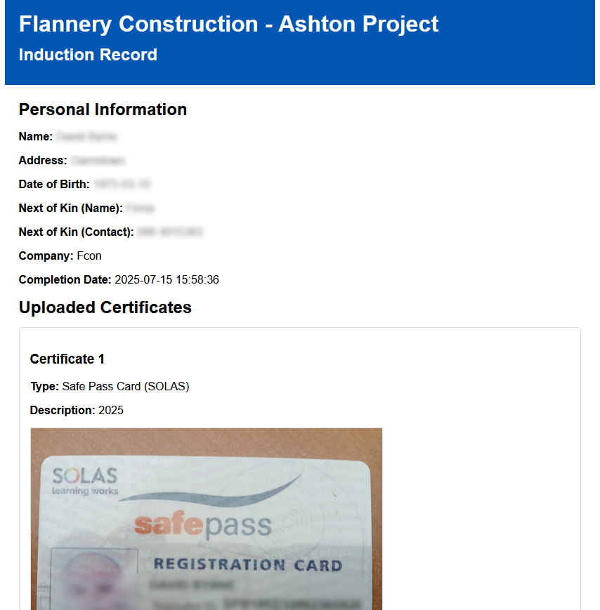 Flannery Construction - Individual Induction