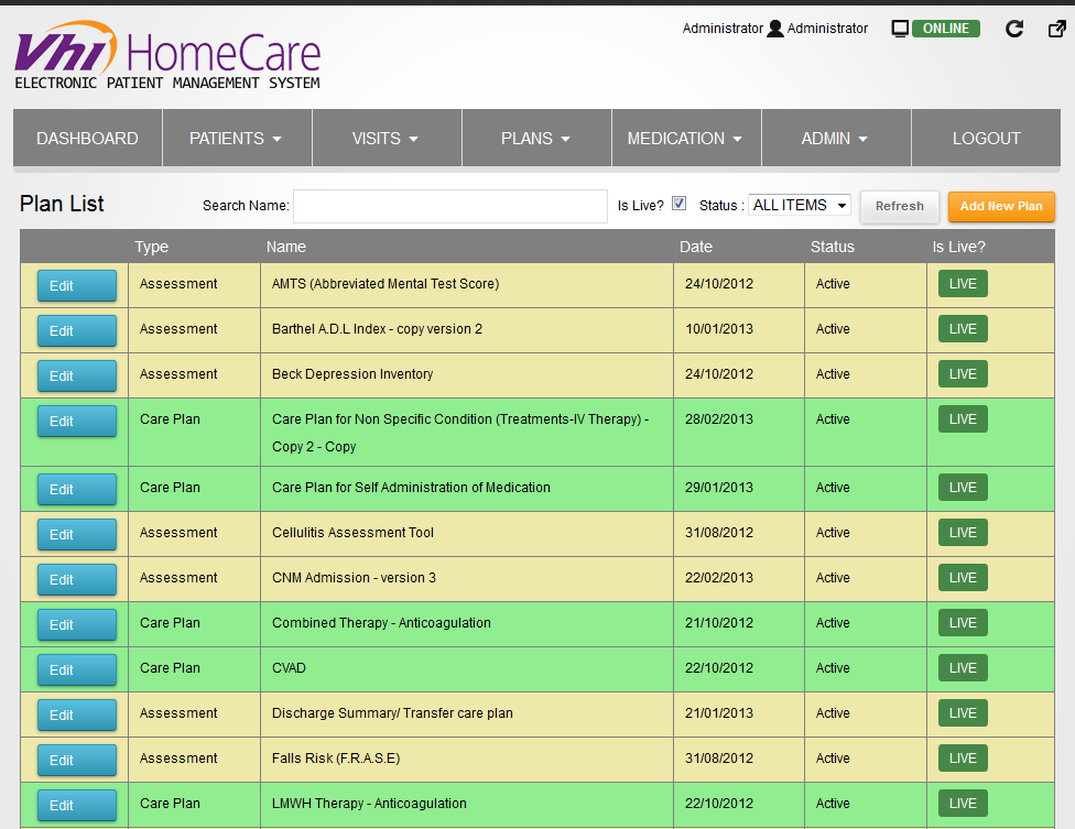 VHI EPMS - Patient Records