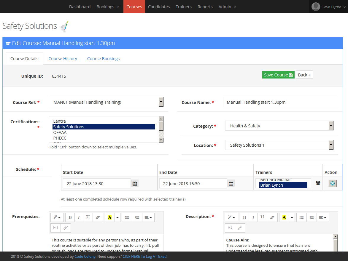 Safety Solutions - Course Detail