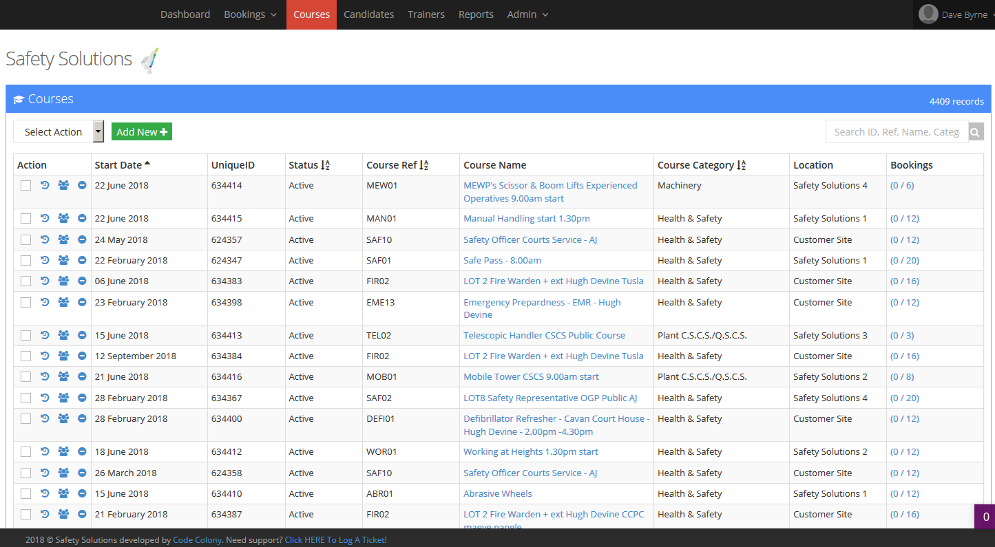 Safety Solutions - Courses List